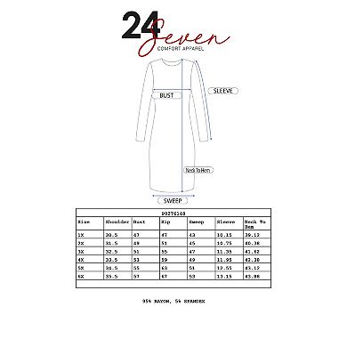 Plus Size 24seven Comfort Apparel V-Neck Loose Fit Resort Dress