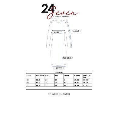 Plus Size 24seven Comfort Apparel Knee Length Pocket T-Shirtdress