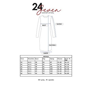 Plus Size 24seven Comfort Apparel Elbow Sleeve Knee Length Dress
