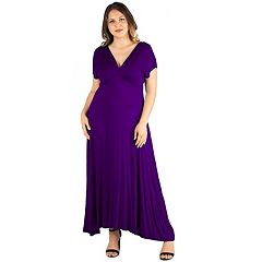 Women's 24seven Comfort Apparel Cap Sleeve V-Neck Maxi Dress