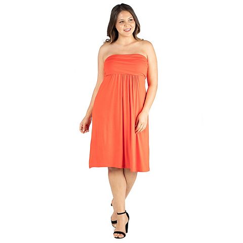 Женские платья 24seven Plus Size 24seven Comfort Apparel Knee Length Strapless Mini Dress