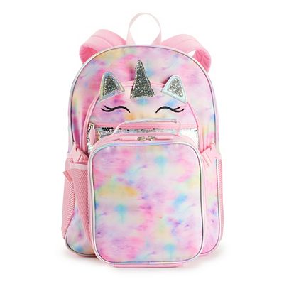 Love First Sight Fashion Sequin Unicorn Backpack Lunch Bag Set