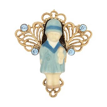 1928 14k Gold Dipped Porcelain Doll Pin