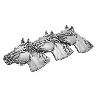 1928 Pewter Horse Heads Hair Barrette