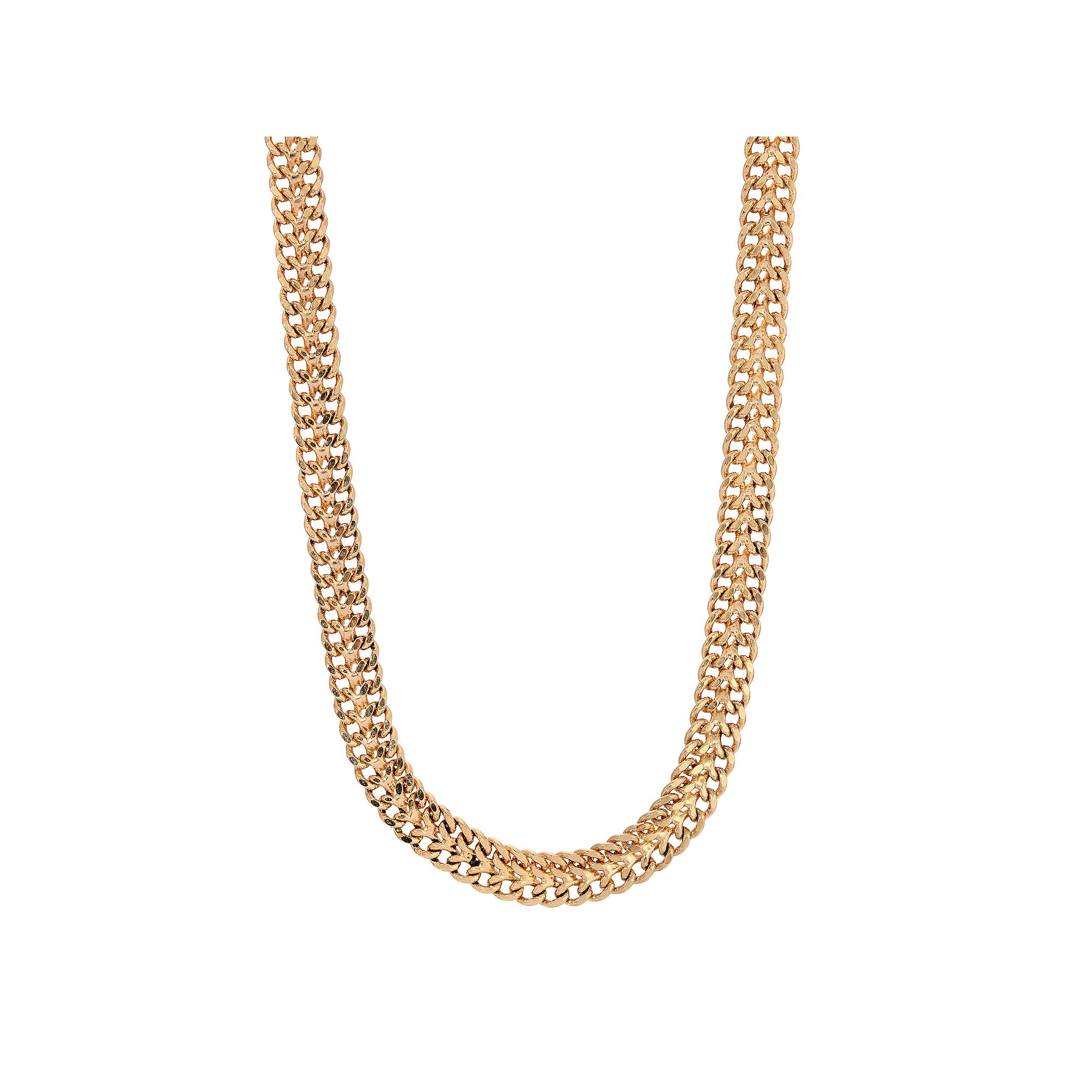 1928 Gold Tone Wide Link Necklace, Womens, Size: 16, Yellow