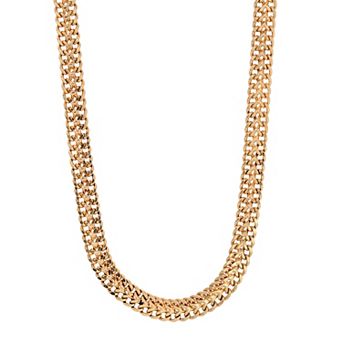 1928 Gold Tone Wide Link Necklace