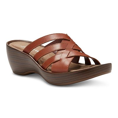 Leather wedge fashion sandals