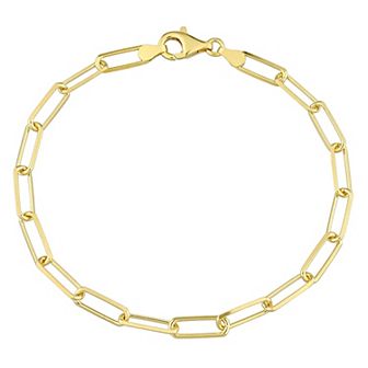 Stella Grace Sterling Silver Fancy Cut Paper Clip Link Chain Bracelet