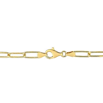Stella Grace 18k Gold Over Silver 5 mm Paper Clip Link Chain Bracelet