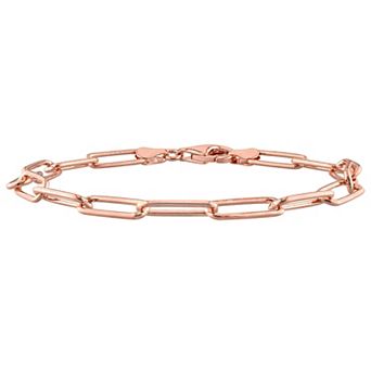 Stella Grace 18k Gold Over Silver 5 mm Paper Clip Link Chain Bracelet