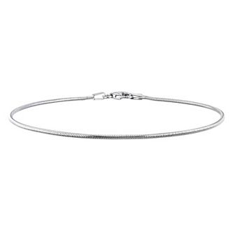 Stella Grace Men's Sterling Silver 1.2 mm Snake Chain Bracelet