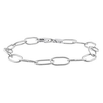 Stella Grace Sterling Silver 6.5 mm Twisted Rolo Chain Bracelet