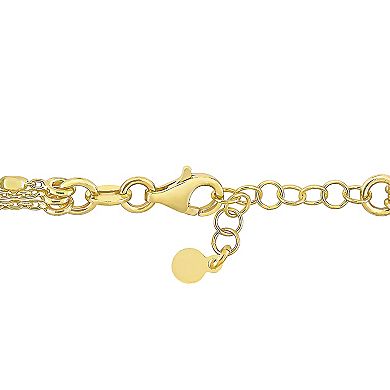 Stella Grace 18k Gold Over Silver Multistrand Chain Bracelet