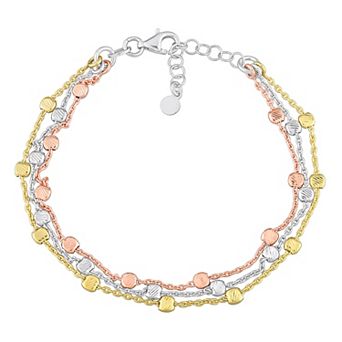 Stella Grace 18k Gold Over Silver Multistrand Chain Bracelet