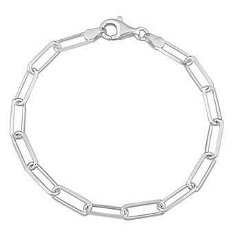 Stella Grace Sterling Silver 5 mm Paper Clip Link Chain Bracelet