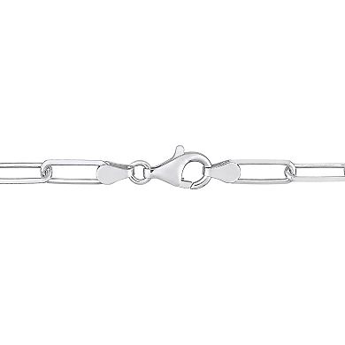 Stella Grace Sterling Silver 5 mm Paper Clip Link Chain Bracelet