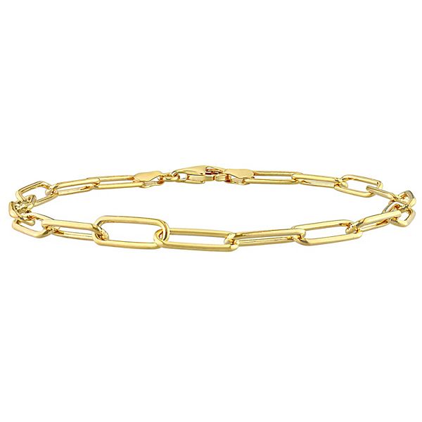 Stella Grace 18k Gold Over Silver 5 mm Paper Clip Link Chain Anklet