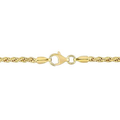 Stella Grace 18k Gold Over Silver 2.2 mm Rope Chain Anklet