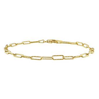 Stella Grace 18k Gold Over Silver Fancy Paper Clip Link Chain Bracelet