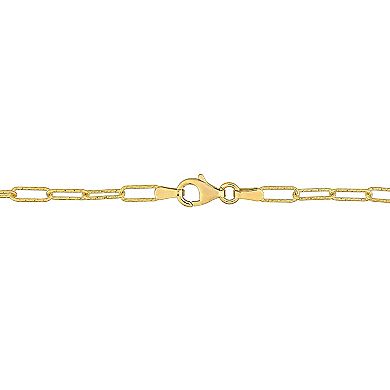Stella Grace 18k Gold Over Silver Fancy Paper Clip Link Chain Bracelet