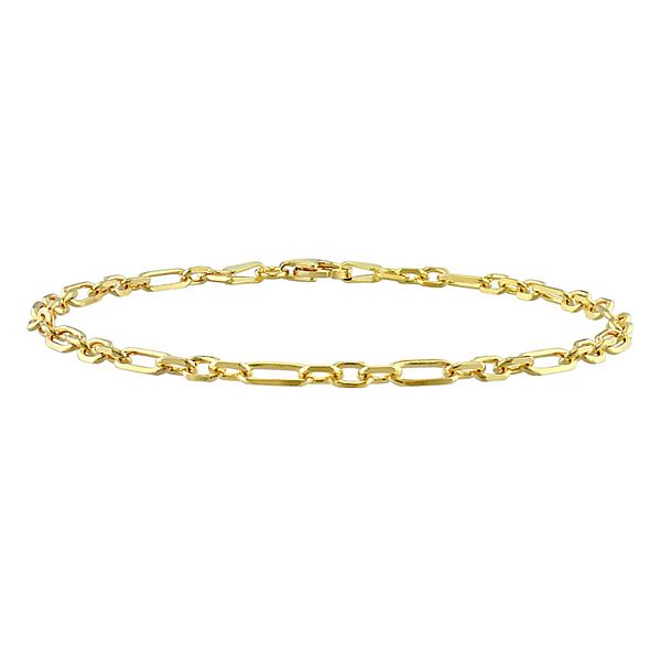 Stella Grace 18k Gold Over Silver 3 mm Figaro Chain Bracelet