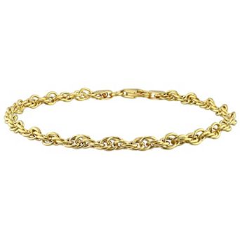 Stella Grace 18k Gold Over Silver 3.7 mm Singapore Chain Bracelet
