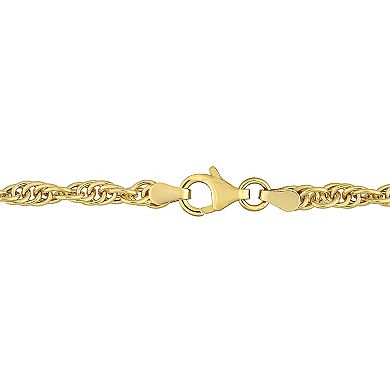 Stella Grace 18k Gold Over Silver 3.7 mm Singapore Chain Bracelet