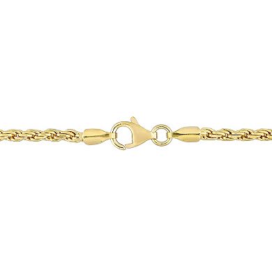 Stella Grace 18k Gold Over Silver 2.2 mm Rope Chain Bracelet