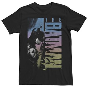 Men's DC Comics The Batman Distressed Rainbow Poster Tee