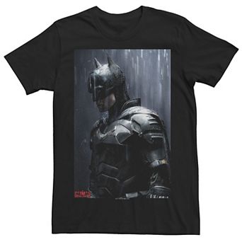 Men's DC Comics The Batman Standing In The Rain Portrait Tee