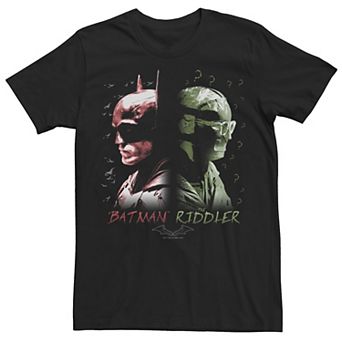 Men's DC Comics The Batman Bat and Riddler Face Poster Tee