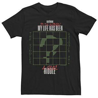 Men's DC Comics The Batman "To The Batman My Life Has Been A Cruel Riddle" Tee