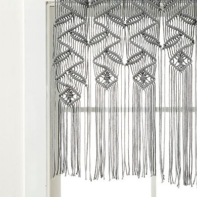 Lush Decor Boho Macrame Leaf Valance