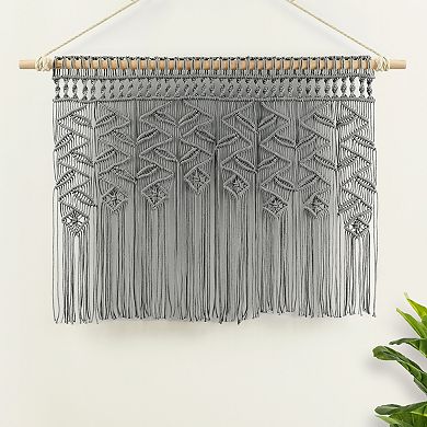 Lush Decor Boho Macrame Leaf Valance