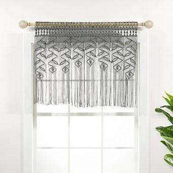 Lush Decor Boho Macrame Leaf Valance