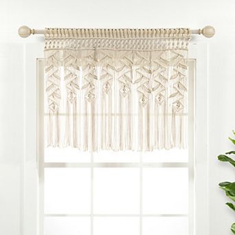 Lush Decor Boho Macrame Leaf Valance