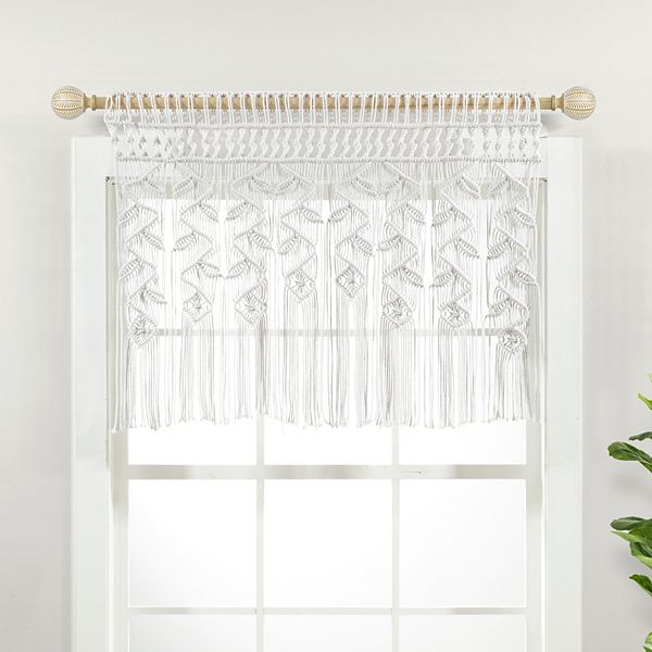 Lush Decor Boho Macrame Leaf Valance