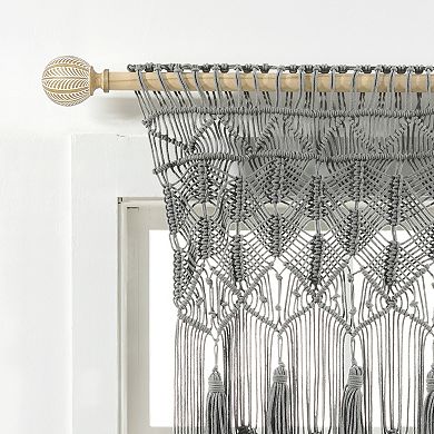 Lush Decor Boho Macrame Tassel Valance