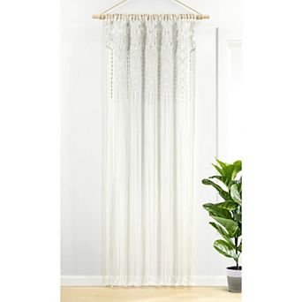 Lush Decor Boho Macrame Textured Indoor/Outdoor Window Curtain Panel