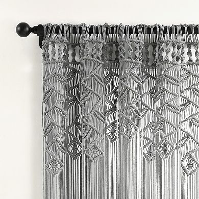 Lush Decor Boho Macrame Leaf Window Curtain Panel