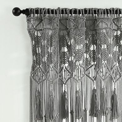 Lush Decor Boho Macrame Tassel Window Curtain Panel