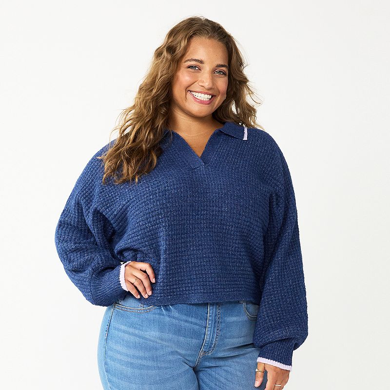 Juniors Plus Size SO Polo Pullover Sweater, Girls, Size: 1XL, Dark Blue
