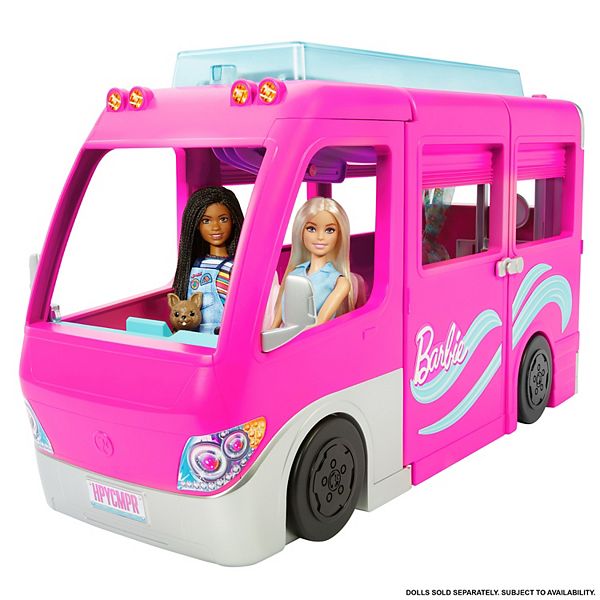  Barbie Camper Playset, DreamCamper Toy Vehicle with 50  Accessories Including Furniture, Pool & Slide, Hammocks & Fireplace : CDs &  Vinyl