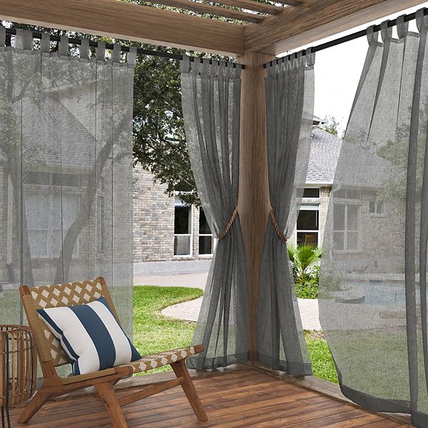 No. 918 Amina Outdoor Sheer Curtain - Gray (50X108)