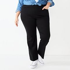 Women's Plus Size Pull On Black Pant