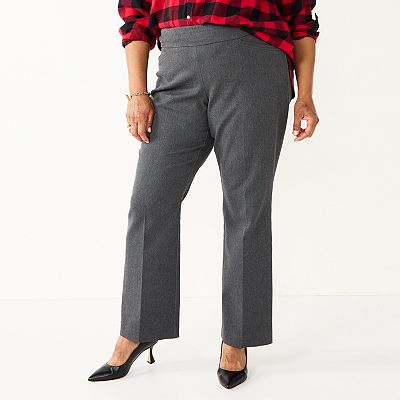 Plus Size Croft & Barrow Effortless Pull-On Bootcut Pants, Women's, Size: 28 W, Heather Gray