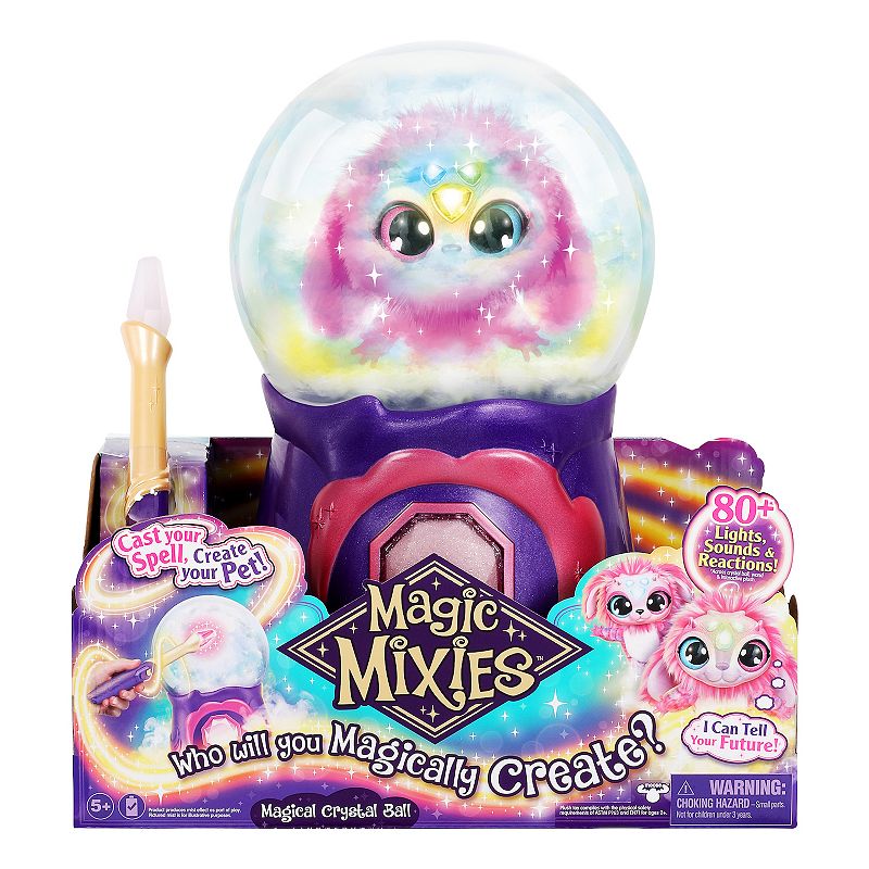 Magic Mixies Magical Misting Crystal Ball with Interactive 8 inch Pink Plush Toy and 80+ Sounds and Reactions  Electronic Pet  Ages 5+