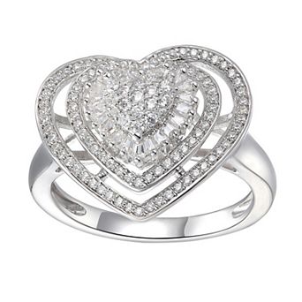 Sterling Silver Cubic Zirconia Heart Ring