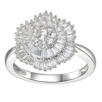 Sterling Silver Cubic Zirconia Cluster Ring