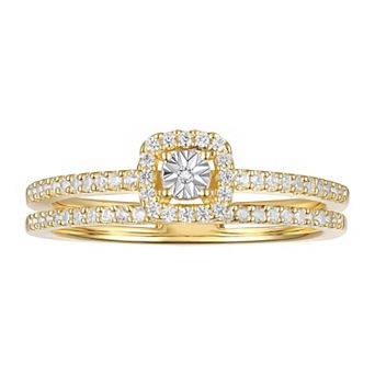 MASTERPIECE 14k Gold Over Silver 1/4 Carat T.W. Diamond Ring